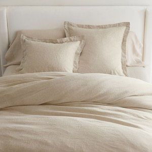 Pottery Barn Belgian Linen King Size Duvet Cover-FLAX color